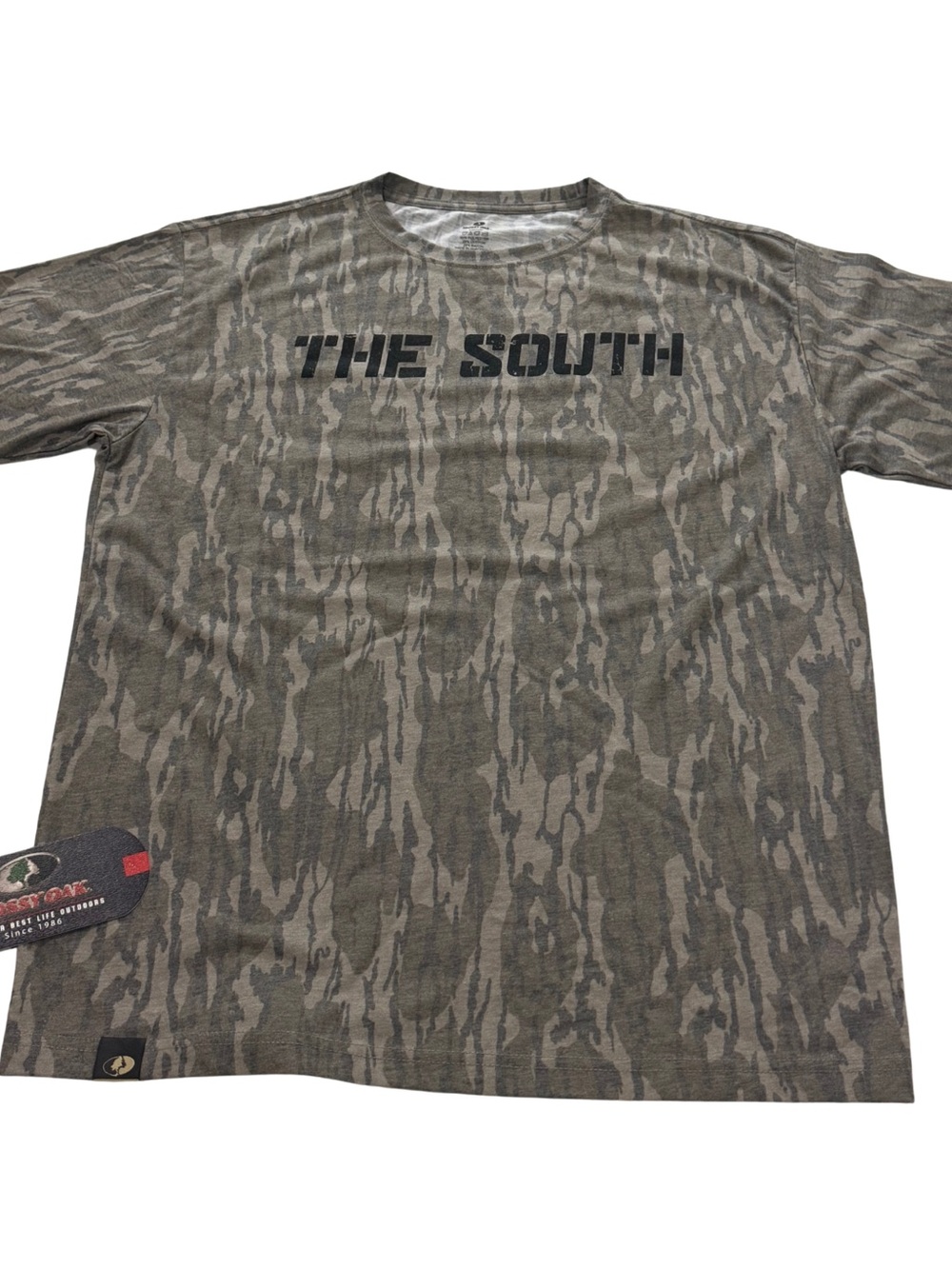 The South Mossy Oak Bottomland Washed Out Camo Short-Sleeve Tee